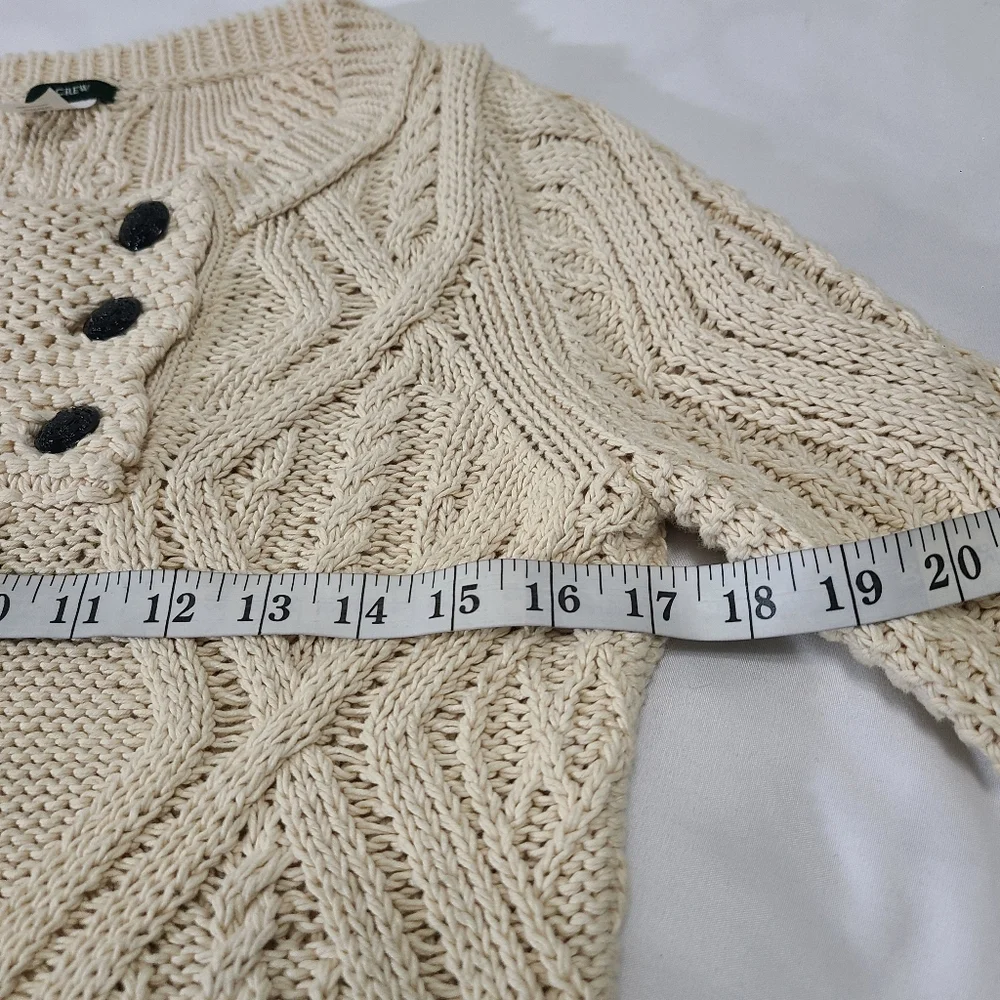 J Crew Cable Knit‎ Heavy Weight Fisherman Sweater Size XS